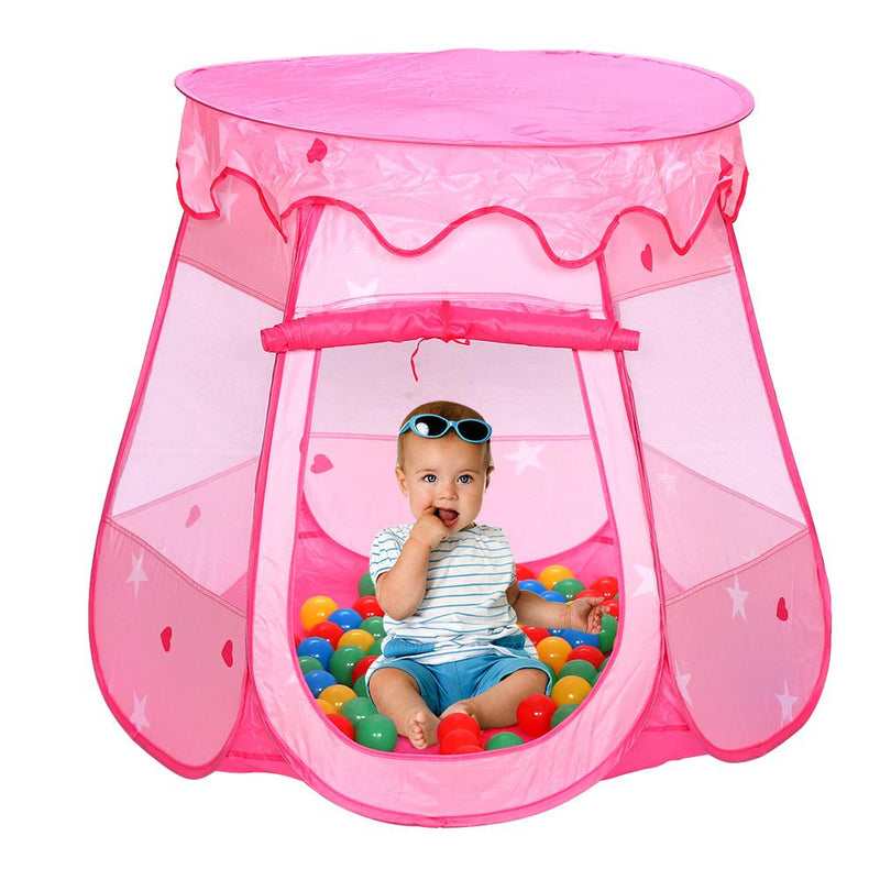 Wolketon Onlineshop Günstig Kaufen Pinke Kinderzelt mit 100 Bällen Faltbarer Ball Pool Cottage