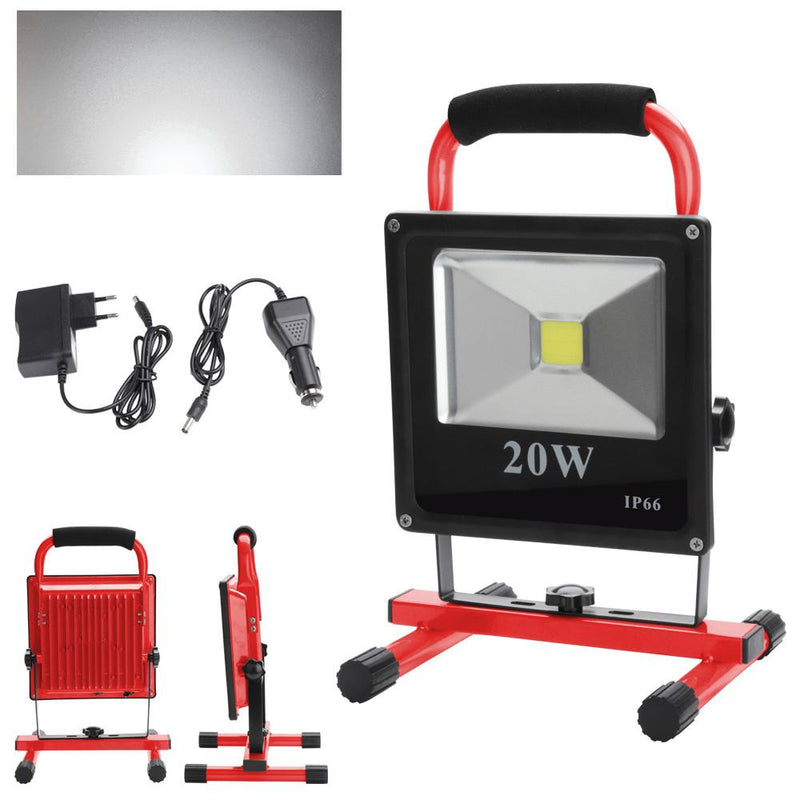 Wolketon Onlineshop Günstig Kaufen LED Akku Fluter Baustrahler Arbeitsleuchte Werkstattlampen Campinglaterne 20W Kaltweiß(Rot)