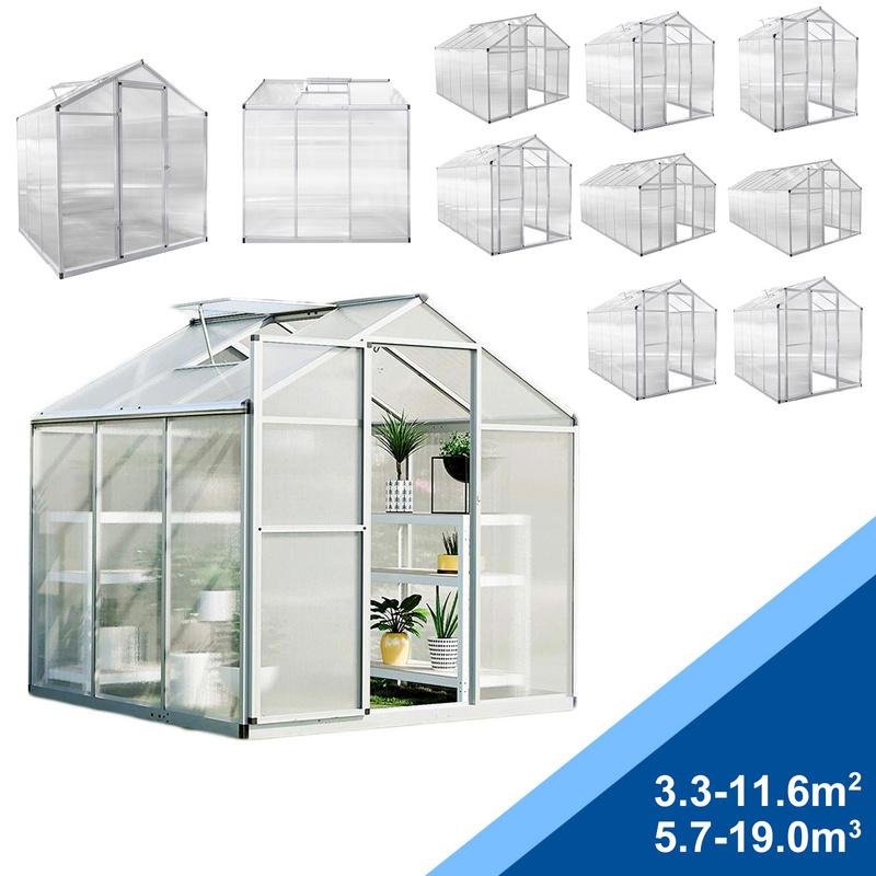 Wolketon Onlineshop Günstig Kaufen Gewächshaus Glashaus Aluminium Hof Polycarbonat Treibhaus UV beständig  3,3m²-11,6m²