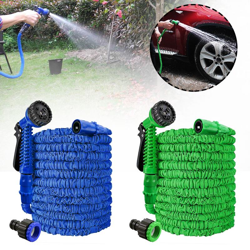 Wolketon Onlineshop Günstig Kaufen Gartenschlauch Grün/Blau Schlauch Flexibel Wasserschlauch Flexischlauch Flexibler Dehnbarer Bewässerung 7,5m - 45m