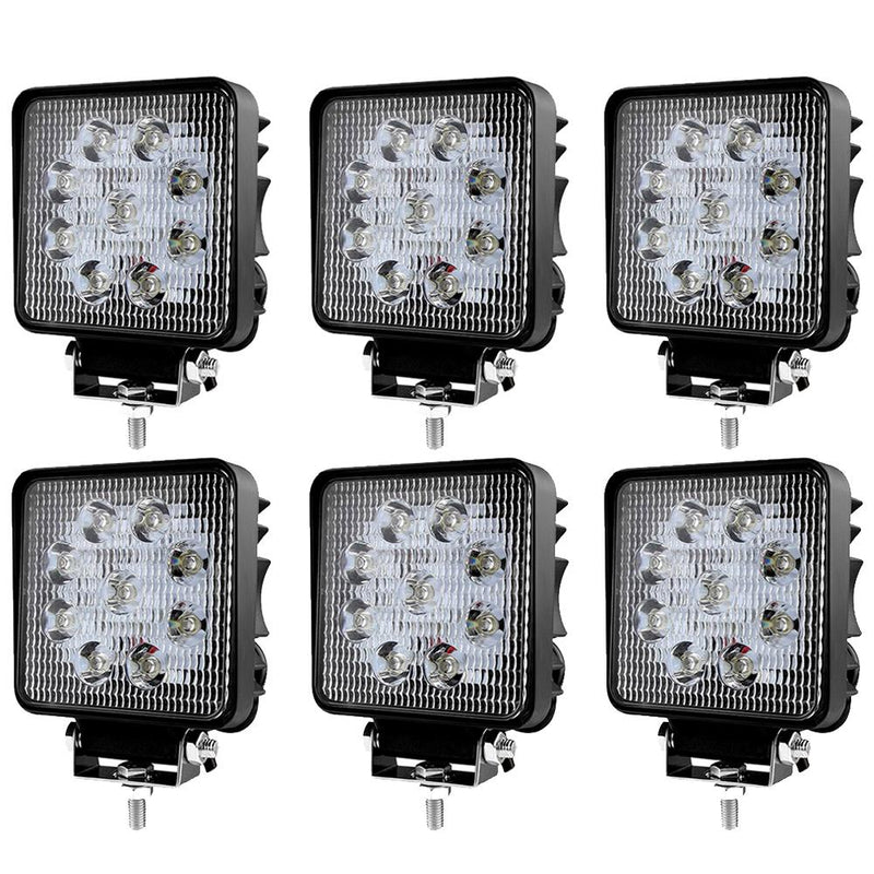 Wolketon Onlineshop Günstig Kaufen 6X 27W LED Scheinwerfer Quadrat Arbeitsscheinwerfer mit 9 LEDs Rückfahrscheinwerfer