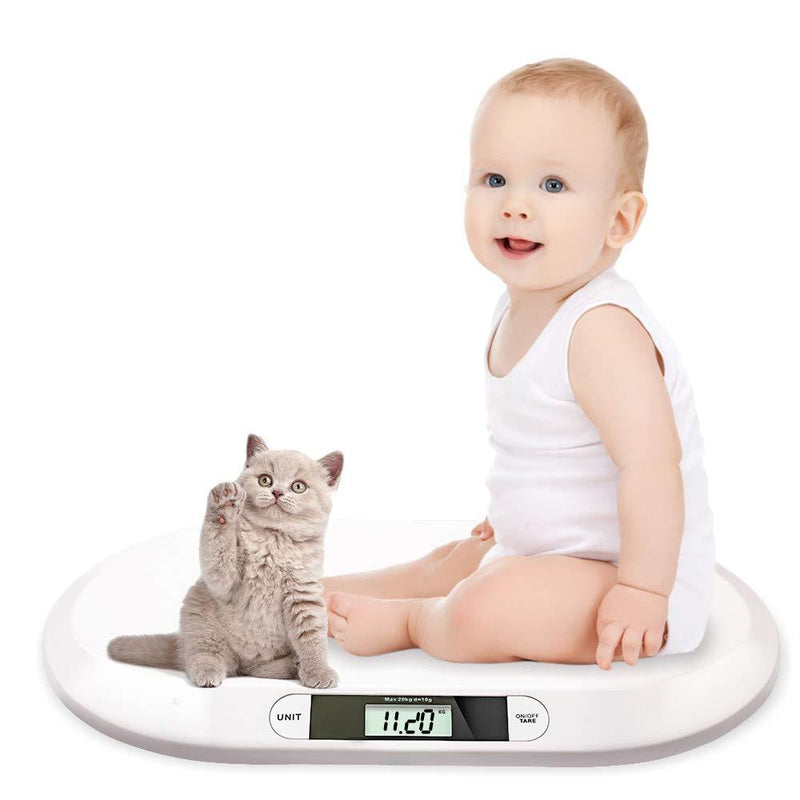 Wolketon Onlineshop Günstig Kaufen Babywaage bis 20kg Flach Digitalwaage Stillwaage Tierwaage für Neugeborene mit LCD-Display