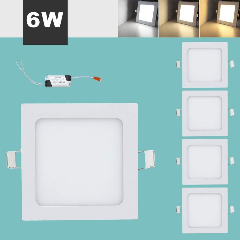 Wolketon Onlineshop Günstig Kaufen 5x 6W Eckig LED Panel Einbauleuchten 3 in 1 Farbwechsel