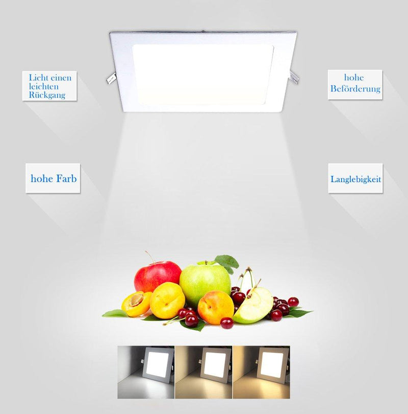 Wolketon Onlineshop Günstig Kaufen 10x Runde LED Panel Farbwechsel 3 in 1 Einbauleuchte Deckenstrahler