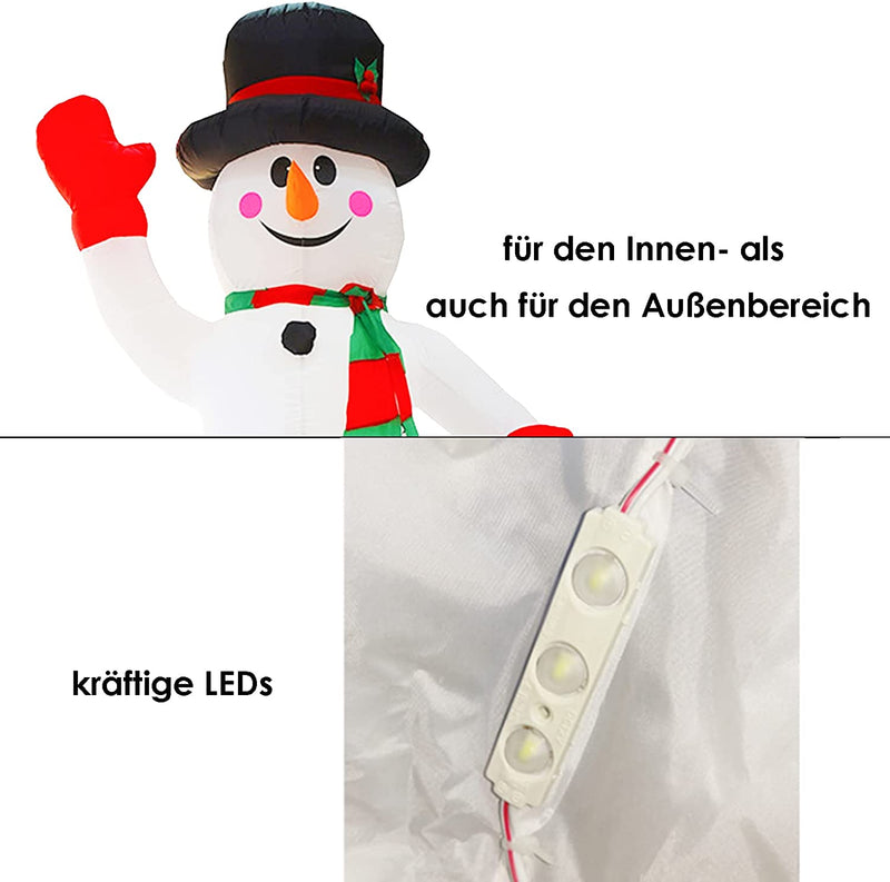 Wolketon Aufblasbarer Schneemann 240cm LED Deko