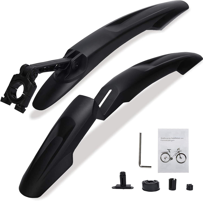 Wolketon Onlineshop Günstig Kaufen Fahrrad Schutzbleche für Fahrräder mit 24-29 Zoll Steckblech-Set schwarz Schutzblech Spritzschutz für Vorn & Hinten Fahrrad Schutzblech Set