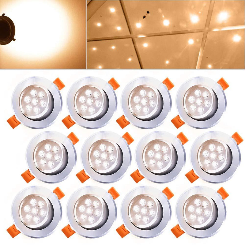 Wolketon Onlineshop Günstig Kaufen 7W LED Einbauleuchte Warmweiß 12 set IP44