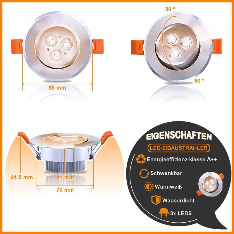 hengda-6x-3w-warmweiß-led-einbaustrahler-deckenstrahler