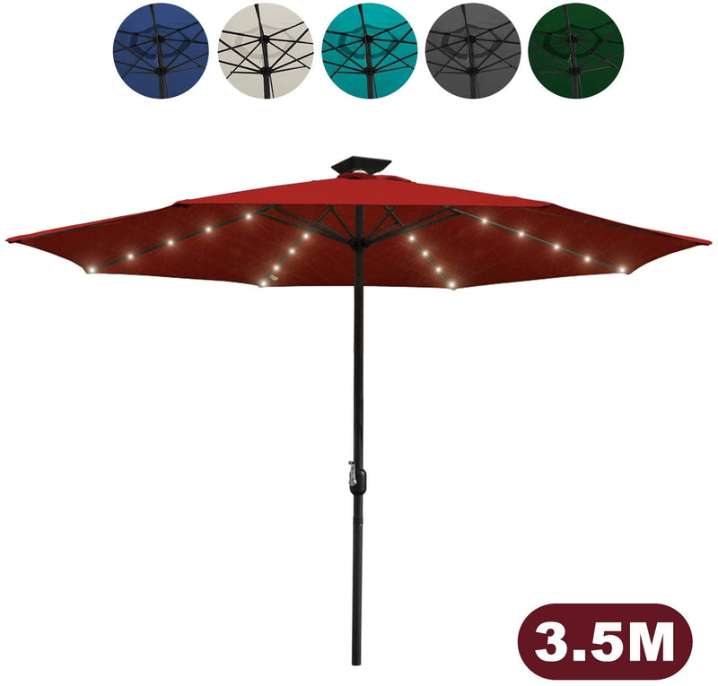 Wolketon Onlineshop Günstig Kaufen Ø350cm Sonnenschirm Rot mit LEDs