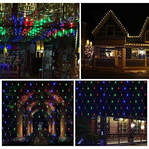 Wolketon Onlineshop Günstig Kaufen 2 * 2M LED Lichternetz Lichterkette mit 204 LEDs Weihnachten mit Steuerbox Netz-ineinander greifen