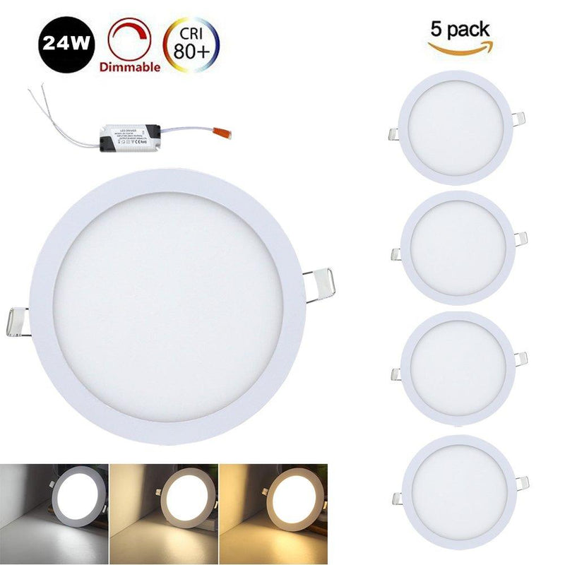 Wolketon Onlineshop Günstig Kaufen 5x24W Rund LED Panel LED Lichtfarbe 3 in 1 Farbwechsel