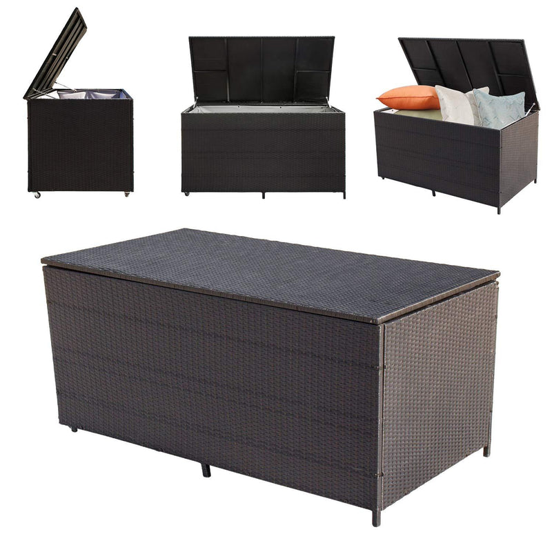 Wolketon Onlineshop Günstig Kaufen XXL 160CM 1025L Schwarz Garten Kissenbox Aufbewahrungsbox