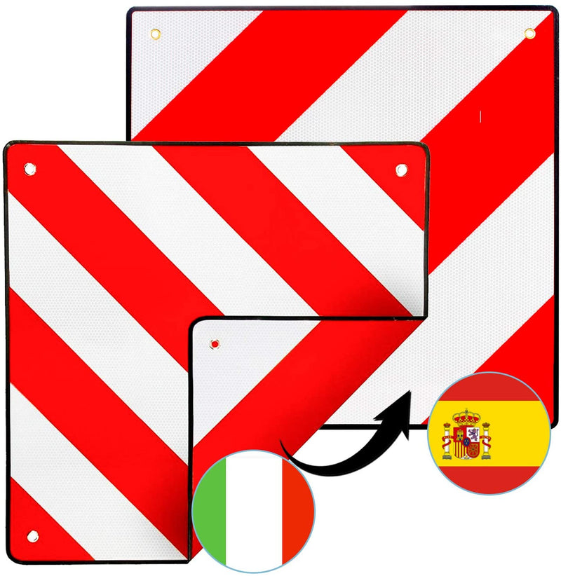 Wolketon Onlineshop Günstig Kaufen Warntafel für Italien und Spanien, 2in1 50x50cm Aluminium Warntafel