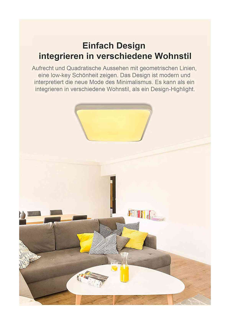 Eckige 24W LED Deckenleuchte Starlight Effekt (Kaltweiß/Warmweiß/Farbwechsel/Dimmbar)