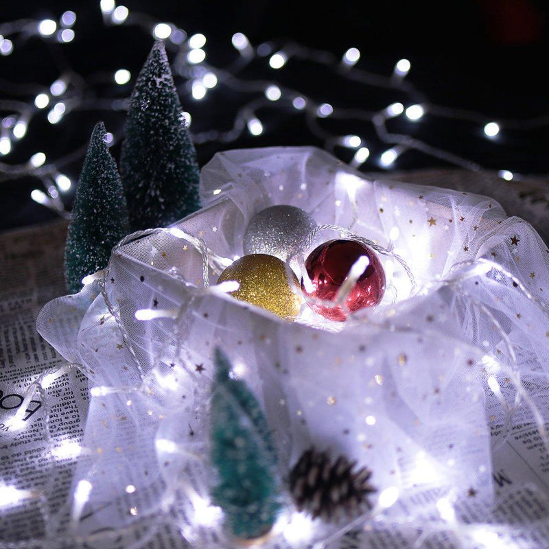 Wolketon Onlineshop Günstig Kaufen 30M 300 LED Lichterketten Kaltweiß Christbaumschmuck Transparent für Weihnachten