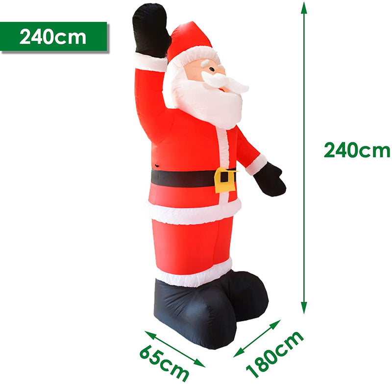 Wolketon Aufblasbarer Santa Claus Weihnachtsmann 240cm LED Deko