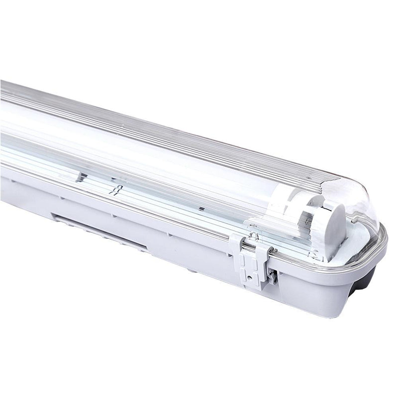 9W LED Feuchtraumleuchte Kaltweiß 60CM Wannenleuchte Tageslicht Industrie Strahler diffuse Abdeckung 6000K Leuchtstoff lamp ( T8, G13 )