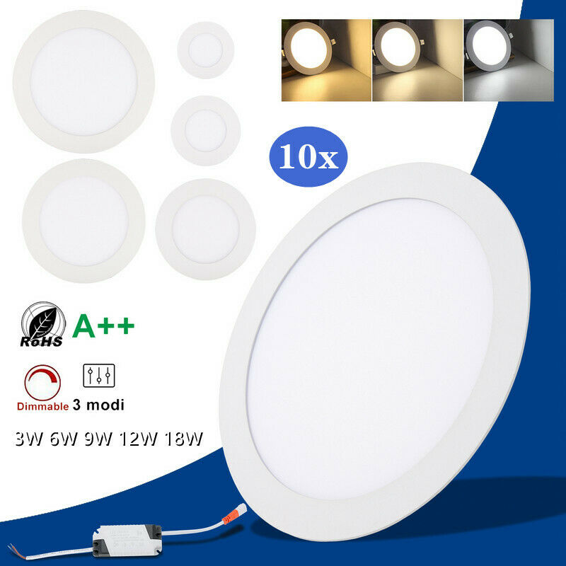 Wolketon 10x LED Einbauspot Einbaustrahler Ultraslim A++