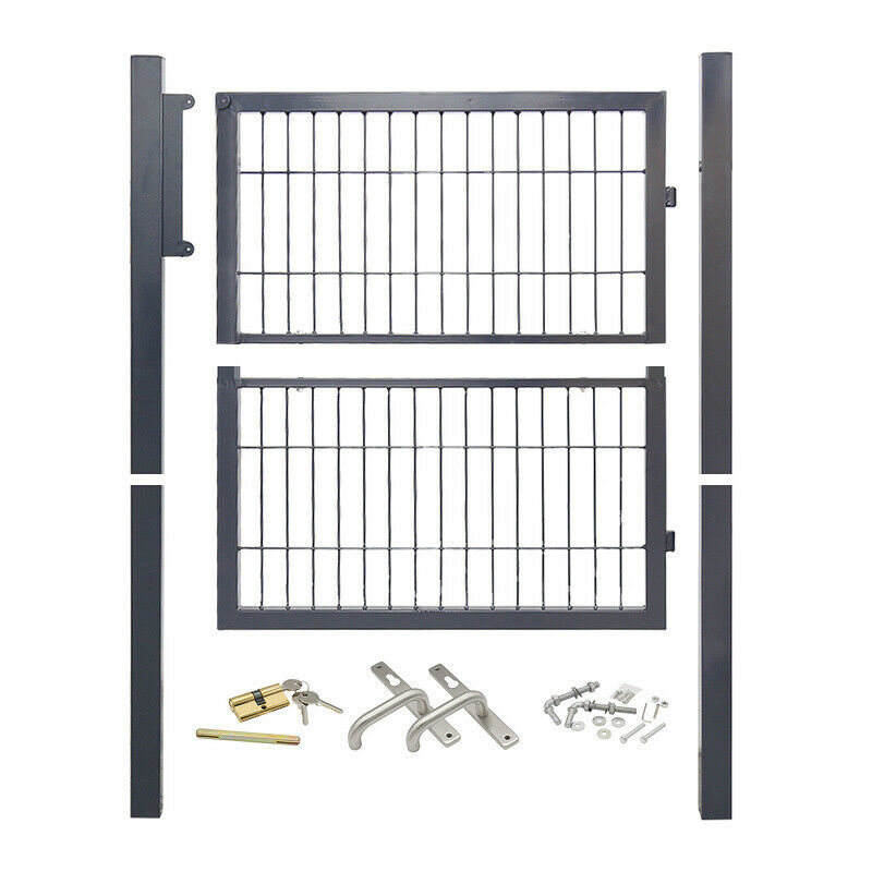 Wolketon Gartentür Zaun Verzinkt Stahlrohr Zäune Tür 100/125/160 cm