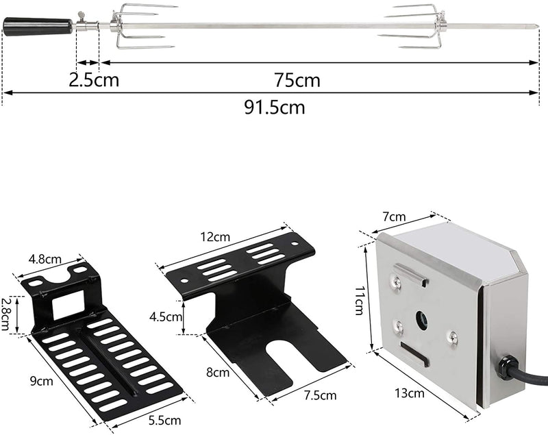 Wolketon Edelstahl Grillspieß Set BBQ 92 cm