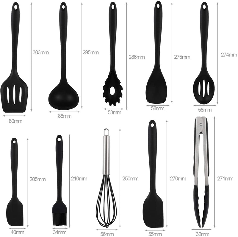Wolketon Silikon Küchenutensilien Set Küchenhelfer 12 Stück Kochset, Antihaft
