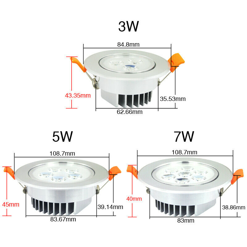 Wolketon 3W/5W/7W LED Einbaustrahler Deckenstrahler Set