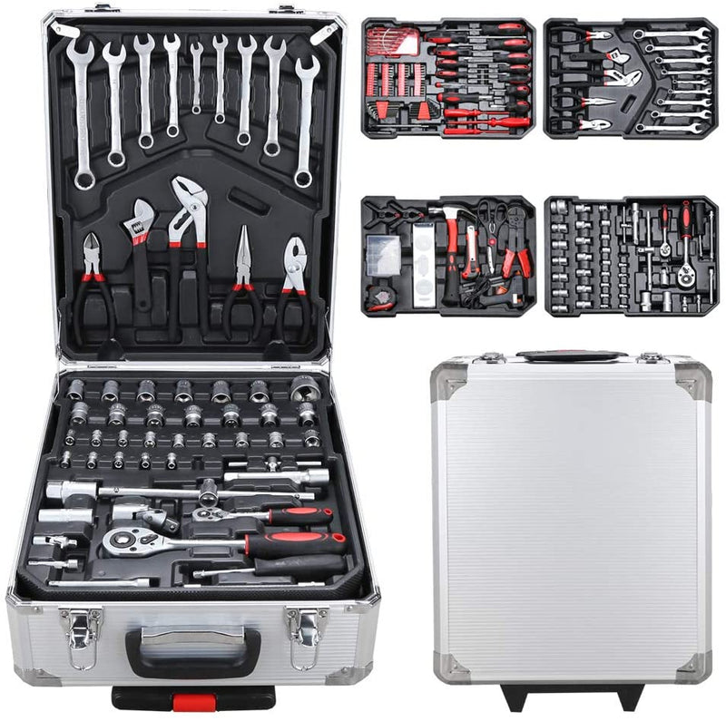 Wolketon Werkzeugkoffer 1031 tlg. Alu Satz Toolbox-Sets inkl. Universalmesser Rollkoffer