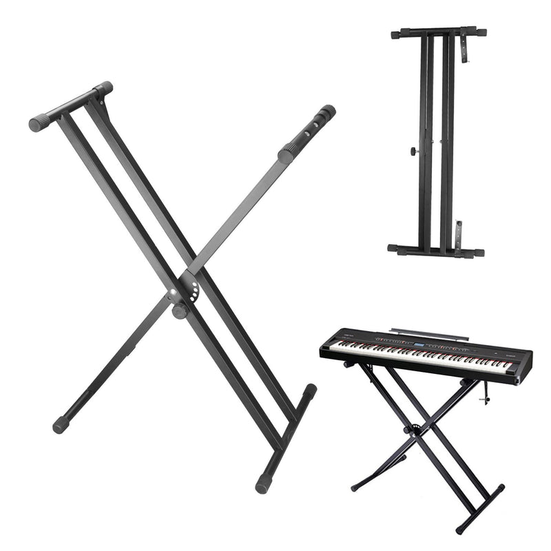 Wolketon Onlineshop Günstig Kaufen Keyboardständer Ständer doppelstrebig Piano Ständer X-Form höhenverstellbar klappbar