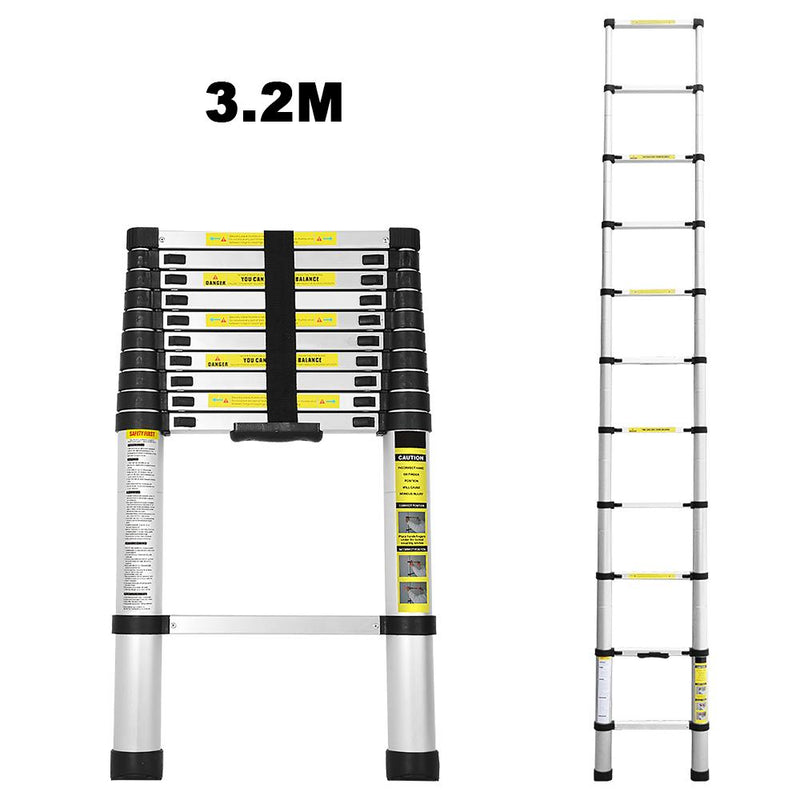 Wolketon Onlineshop Günstig Kaufen 3.2M Teleskopleiter Alu Klappleiter Multifunktionsleiter