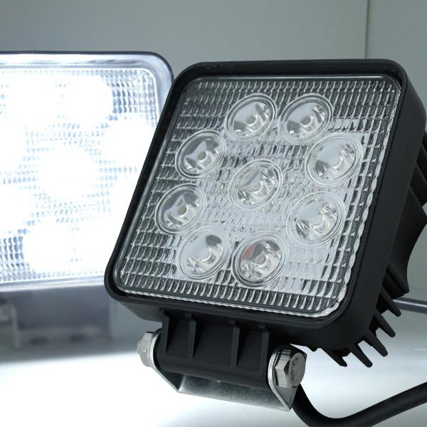 8X 27W LED Scheinwerfer Quadrat Arbeitsscheinwerfer Arbeitslicht mit 9 LEDs Reflektor Rückfahrscheinwerfer