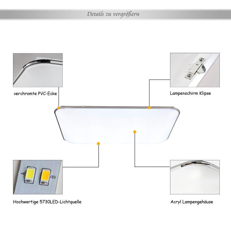 Online Shop LED Deckenleuchte 48W Weiß/Warmweiß/Dimmbar Hengda