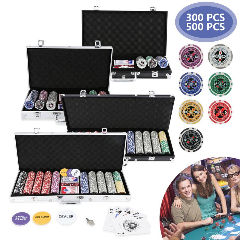 Wolketon Onlineshop Günstig Kaufen Pokerkoffer 300/500 Chips Laser Pokerchips Poker mit 5 Würfel Silber/Schwarz Pokerkoffer