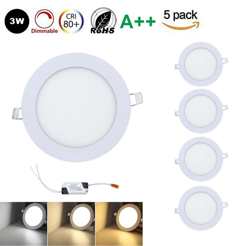 Wolketon Onlineshop Günstig Kaufen 5 x 3W LED Panel Lampe LED Einbauleuchten Ultraslim Farbwechsel 3 in 1