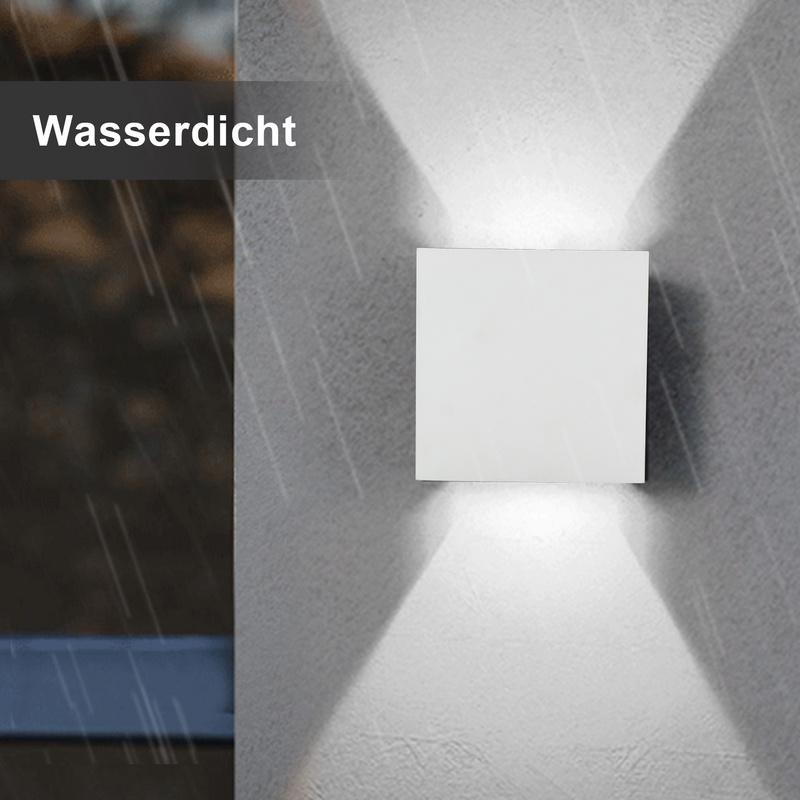 Wolketon Onlineshop Günstig Kaufen 12W LED Wandlampe IP65  Kaltweiß Modern Eckig