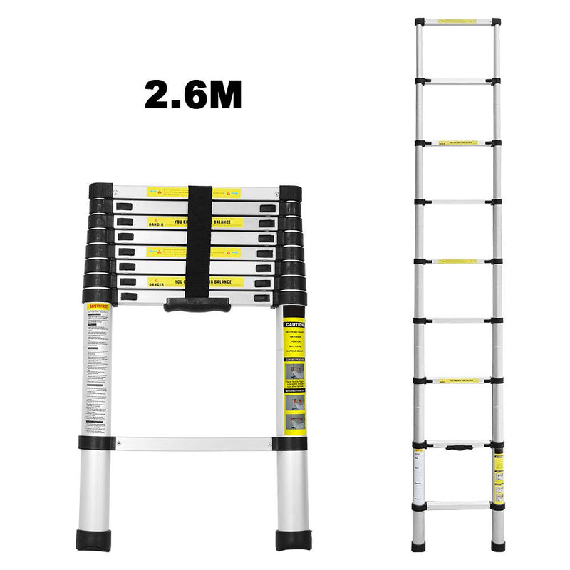 Wolketon Onlineshop Günstig Kaufen 2.6M Teleskopleiter Alu Klappleiter Multifunktionsleiter