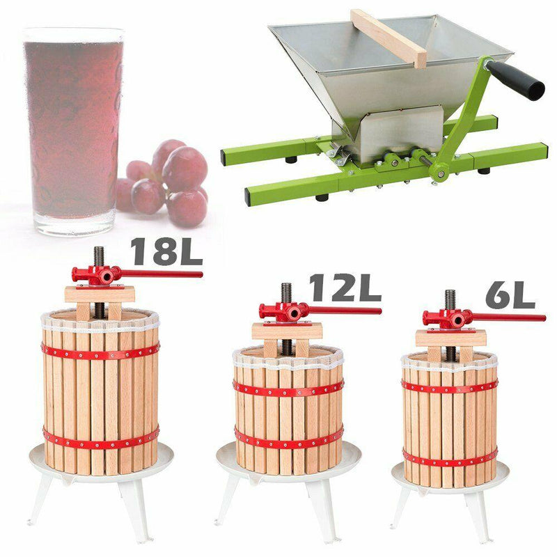 Wolketon Onlineshop Günstig Kaufen 6L/12L/18L Fruchtpresse Obstpresse Saft Beerenpresse / 7 Liter Obstmühle Maischepresse Mühle Obstmühle