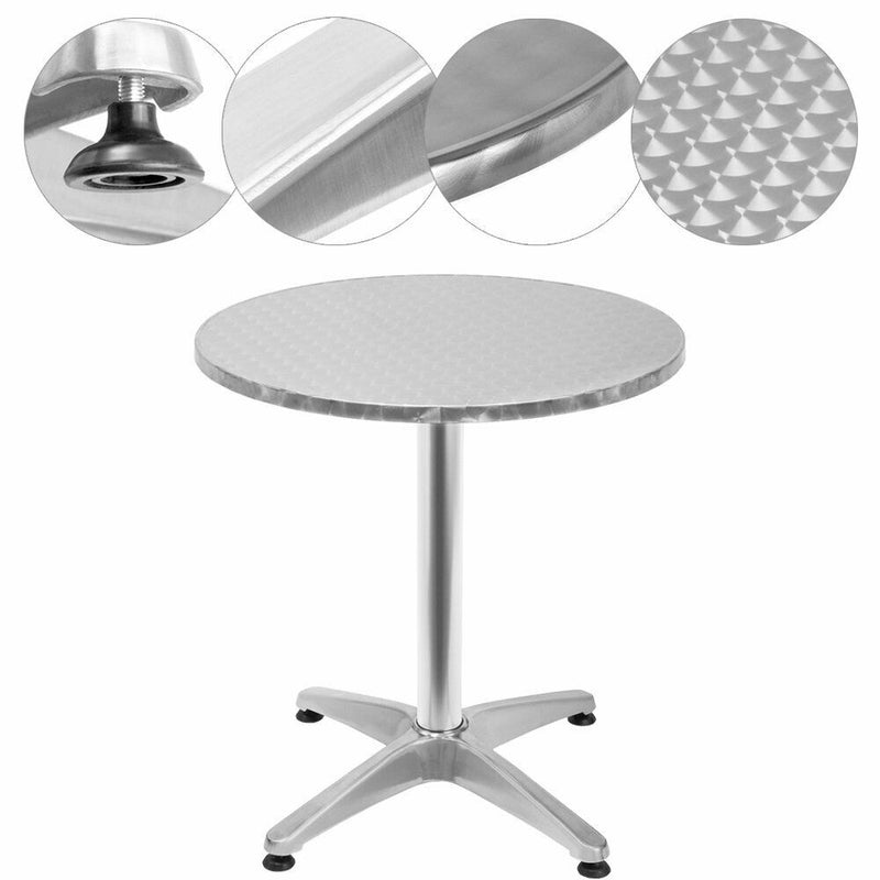 Wolketon Onlineshop Günstig Kaufen 2 in 1 Stehtisch Bartisch 60cm Bistrotisch Klappbar Edelstahl Gartentisch